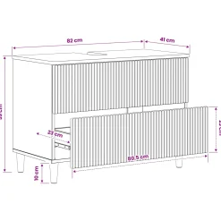 vidaXL Badkamer wastafelkast ARNHEM Hoogglans Wit 82 x 41 x 59 cm