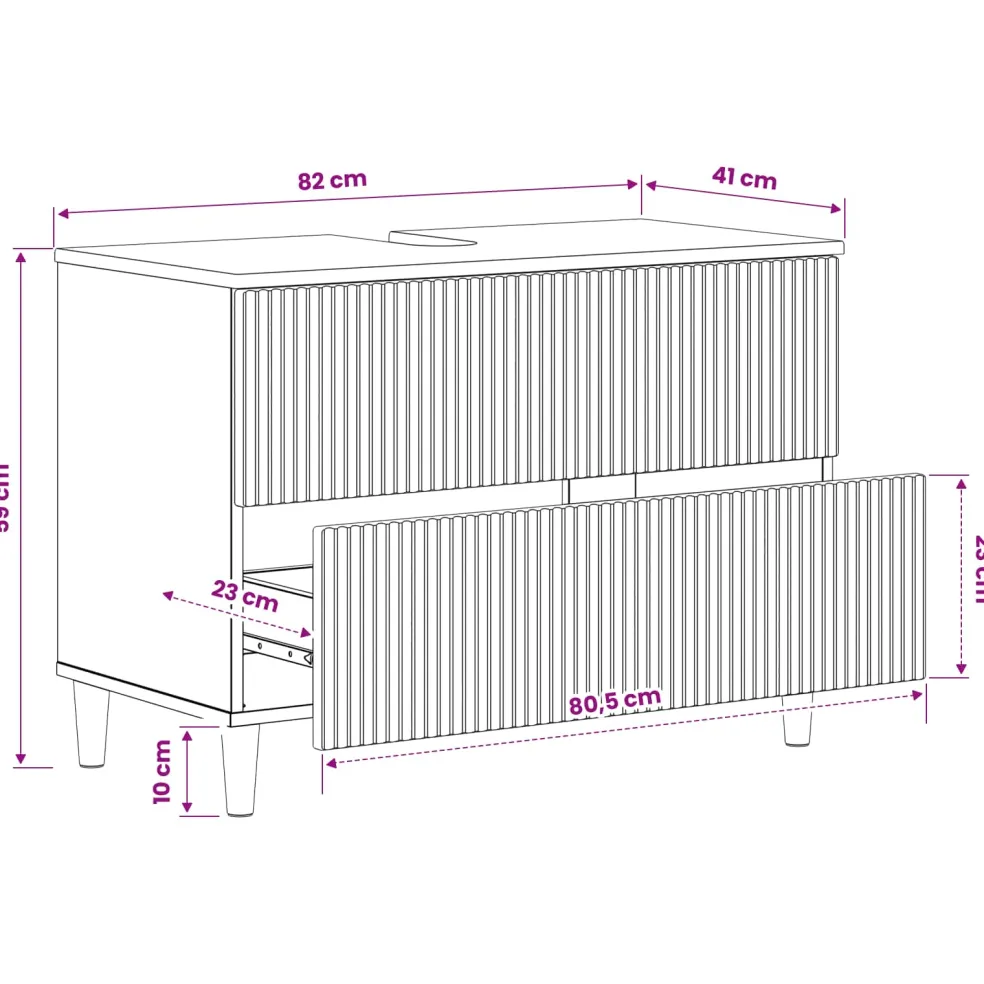 vidaXL Badkamer wastafelkast ARNHEM Hoogglans Wit 82 x 41 x 59 cm