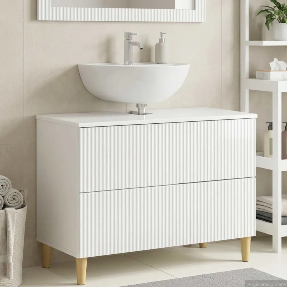 vidaXL Badkamer wastafelkast ARNHEM Hoogglans Wit 82 x 41 x 59 cm