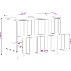 vidaXL Badkamer wastafelkast UTRECHT Artisanaal eiken 82 x 41 x 56 cm