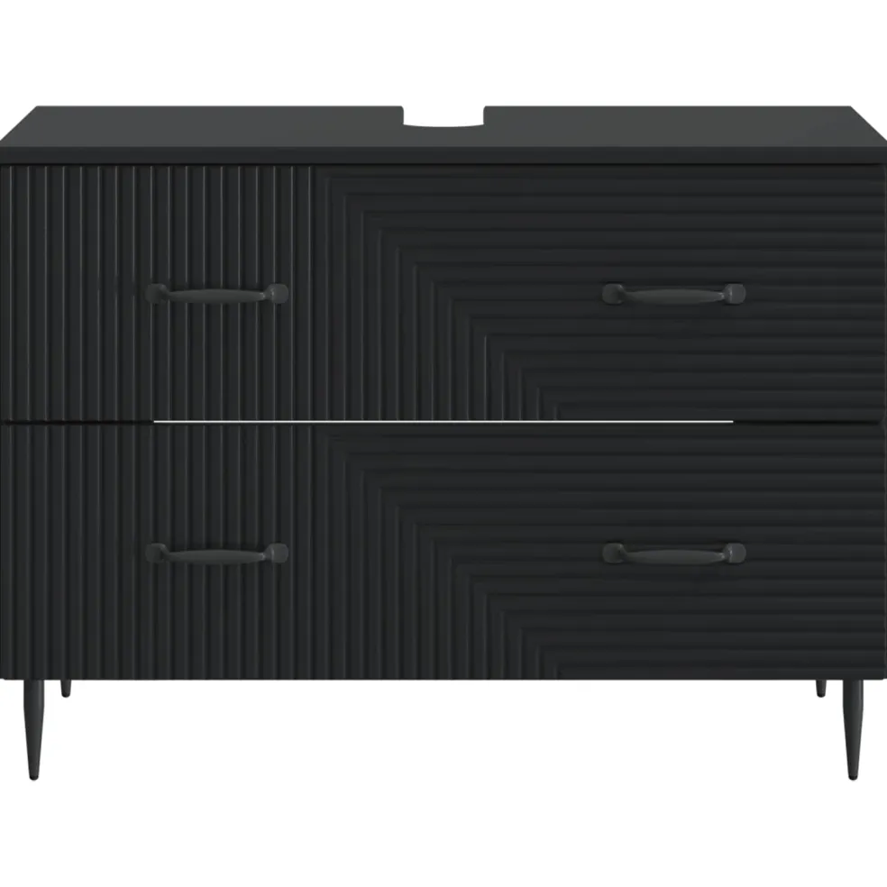 vidaXL Badkamer wastafelkast HAARLEM Zwart 82 x 41 x 58,5 cm