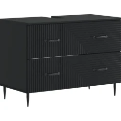 vidaXL Badkamer wastafelkast HAARLEM Zwart 82 x 41 x 58,5 cm