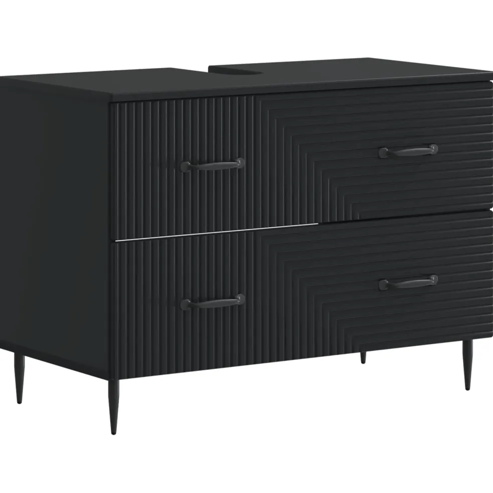 vidaXL Badkamer wastafelkast HAARLEM Zwart 82 x 41 x 58,5 cm