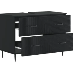 vidaXL Badkamer wastafelkast HAARLEM Zwart 82 x 41 x 58,5 cm