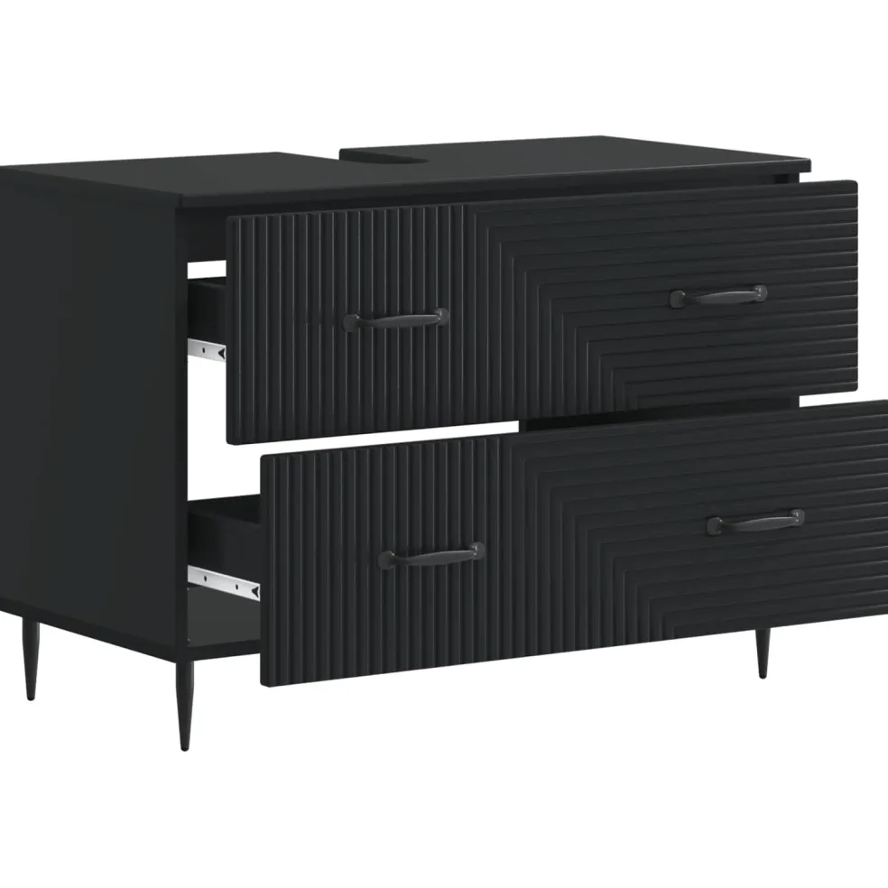 vidaXL Badkamer wastafelkast HAARLEM Zwart 82 x 41 x 58,5 cm