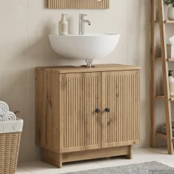vidaXL Badkamer wastafelkast EDE Artisanaal eiken 59,5 x 31,5 x 59 cm
