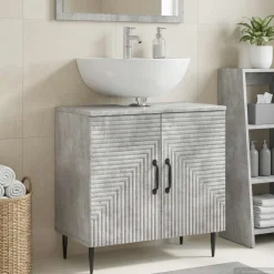 vidaXL Badkamer wastafelkast HAARLEM Betongrijs 59,5 x 31,5 x 59 cm