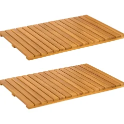 vidaXL Badmat 2 st Naturel 60 x 40 cm Massief Acaciahout