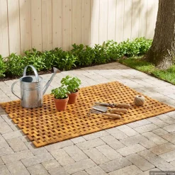 vidaXL Badmatten Naturel 95 x 140 cm Massief Acaciahout