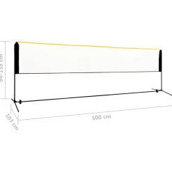 vidaXL Badmintonnet verstelbaar 500x103x94-158 cm metaal