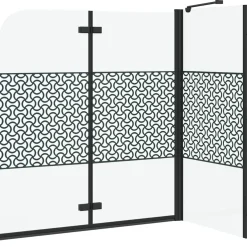 vidaXL Badomheining Zwart 120 x 67 x 129 cm Gelaagd Glas en Aluminium