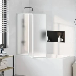 vidaXL Badscherm 3 panelen vouwbaar 117 x 120 cm