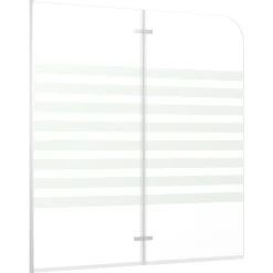 vidaXL Badwand gestreept 120x140 cm gehard glas