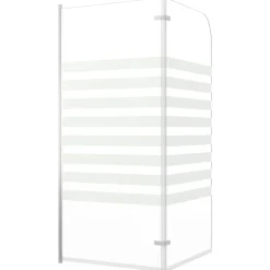 vidaXL Badwand gestreept 120x140 cm gehard glas