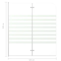 vidaXL Badwand gestreept 120x140 cm gehard glas