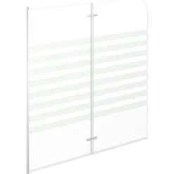 vidaXL Badwand gestreept 120x140 cm gehard glas