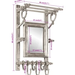 vidaXL Bagagerek met kleerhangers wandmontage aluminium