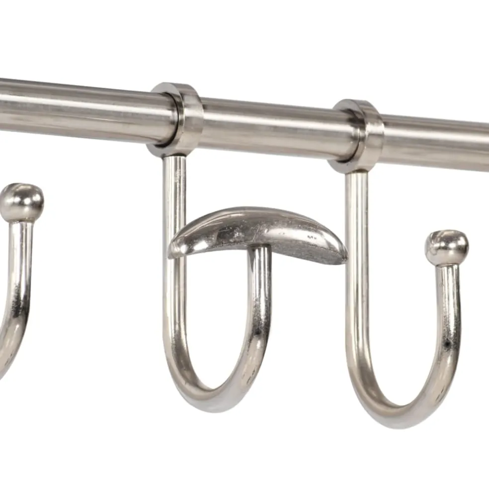 vidaXL Bagagerek met kleerhangers en spiegel wandmontage aluminium