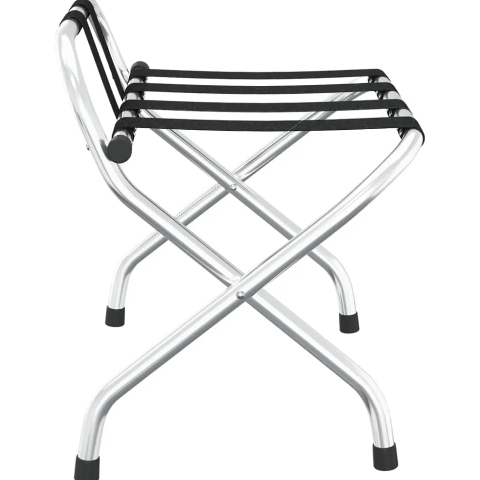 vidaXL Bagagerek met rugleuning zilver 56x39x52cm