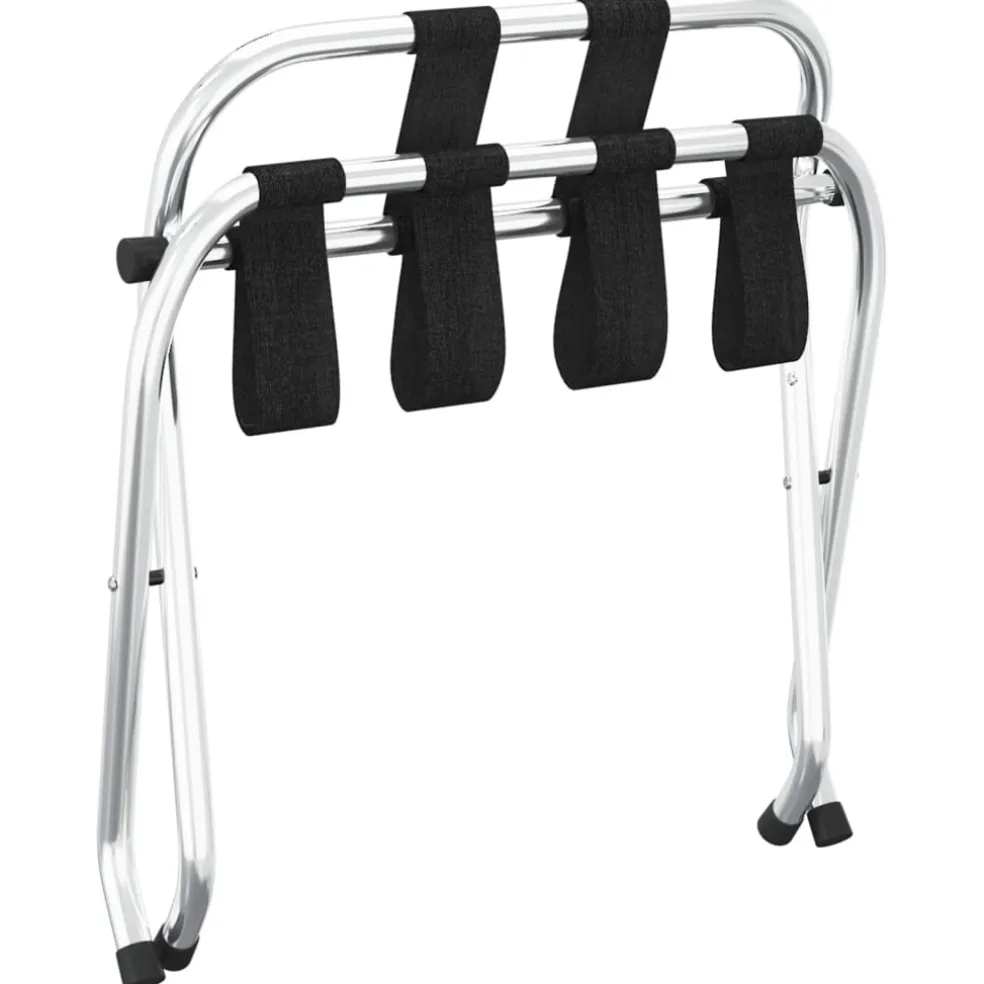 vidaXL Bagagerek met rugleuning zilver 56x39x52cm