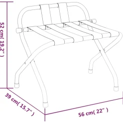 vidaXL Bagagerek met rugleuning 56x39x52 cm zwart