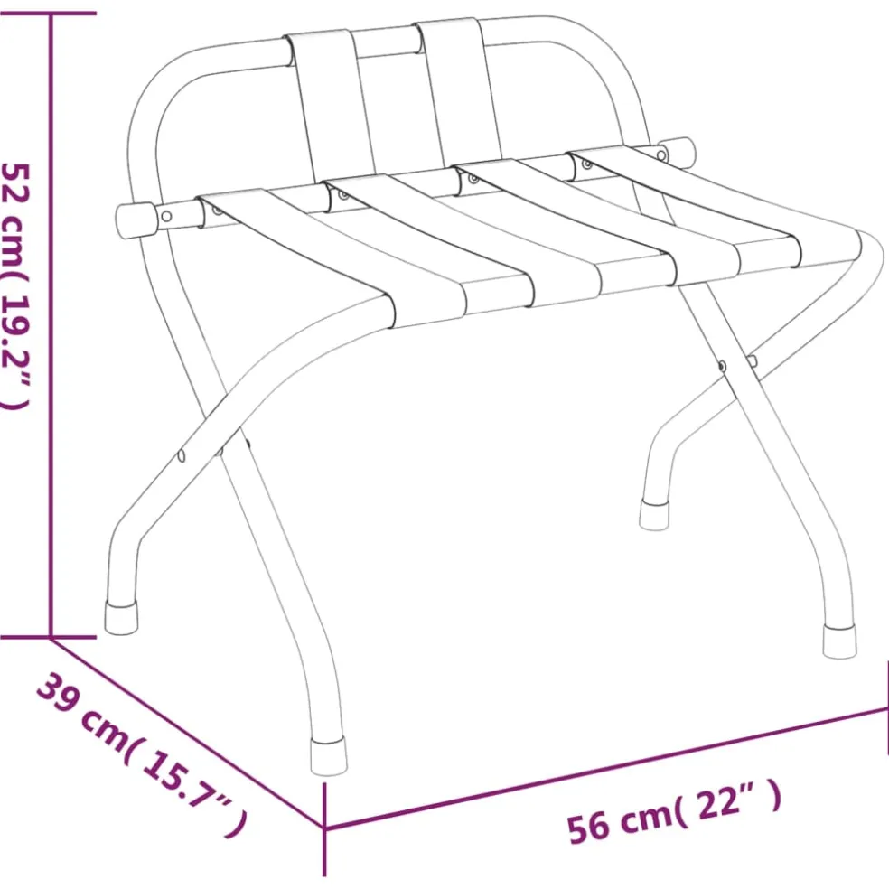vidaXL Bagagerek met rugleuning 56x39x52 cm zwart