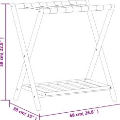 vidaXL Bagagerek 68x38x58 cm bamboe zwart