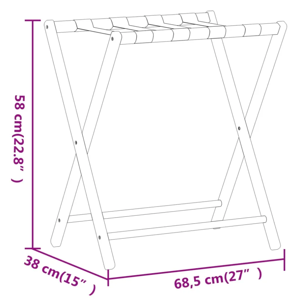 vidaXL Bagagerek 68,5x38x58 cm bamboe