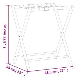vidaXL Bagagerek 68,5x38x58 cm bamboe zwart