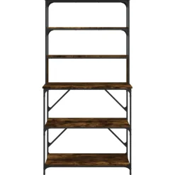 vidaXL Bakkersrek 6-laags 90x40x180 cm bewerkt hout gerookt eikenkleur
