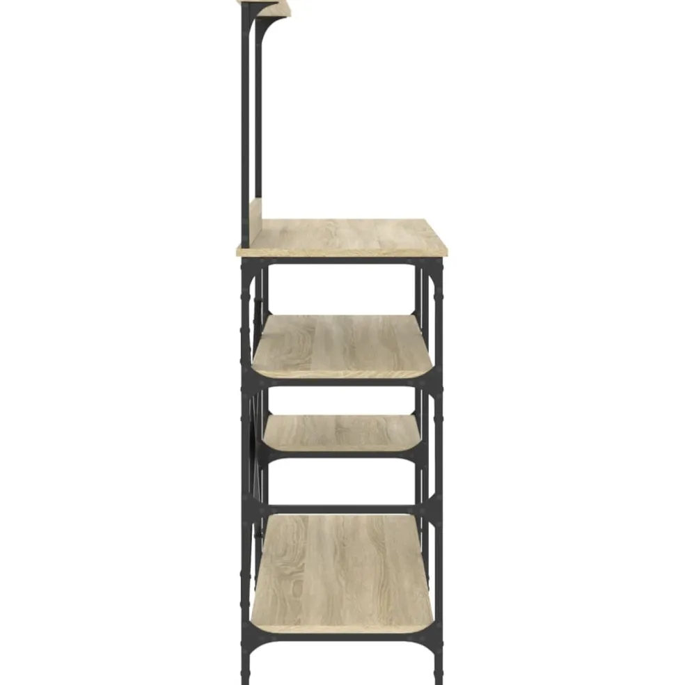vidaXL Bakkersrek 90x40x132 cm bewerkt hout en metaal sonoma eiken