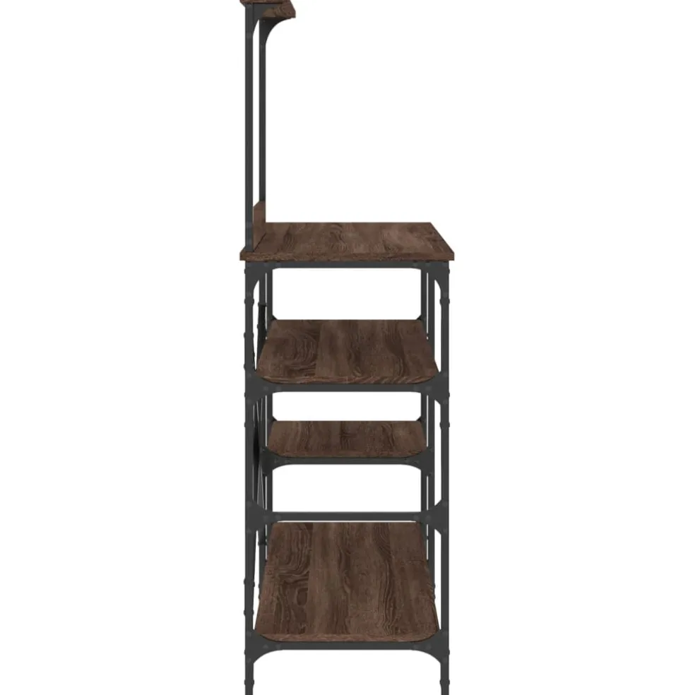 vidaXL Bakkersrek 90x40x132 cm bewerkt hout en metaal bruin eikenkleur