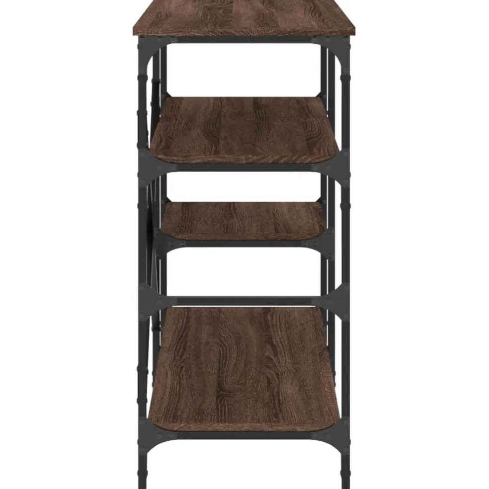 vidaXL Bakkersrek 90x40x84 cm bewerkt hout en metaal bruin eikenkleur