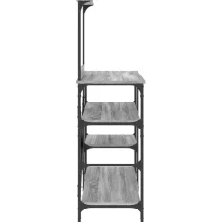 vidaXL Bakkersrek 90x40x132 cm bewerkt hout en metaal grijs sonoma