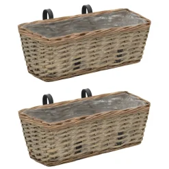 vidaXL Balkonbakken 2 st 40 cm wicker met PE-voering