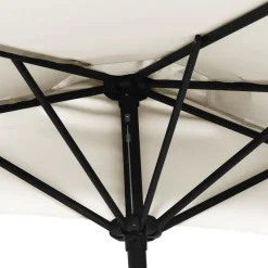 vidaXL Balkonparasol half met aluminium paal 300x155 cm zandkleurig