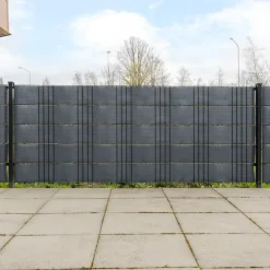 vidaXL Balkonschermen 10 st 255x19 cm poly rattan antracietkleurig