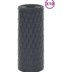 vidaXL Balkonschermen 10 st 255x19 cm poly rattan antracietkleurig