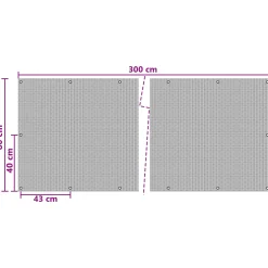 vidaXL Balkon Scherm met Oogjes 300 x 80 cm poly rattan