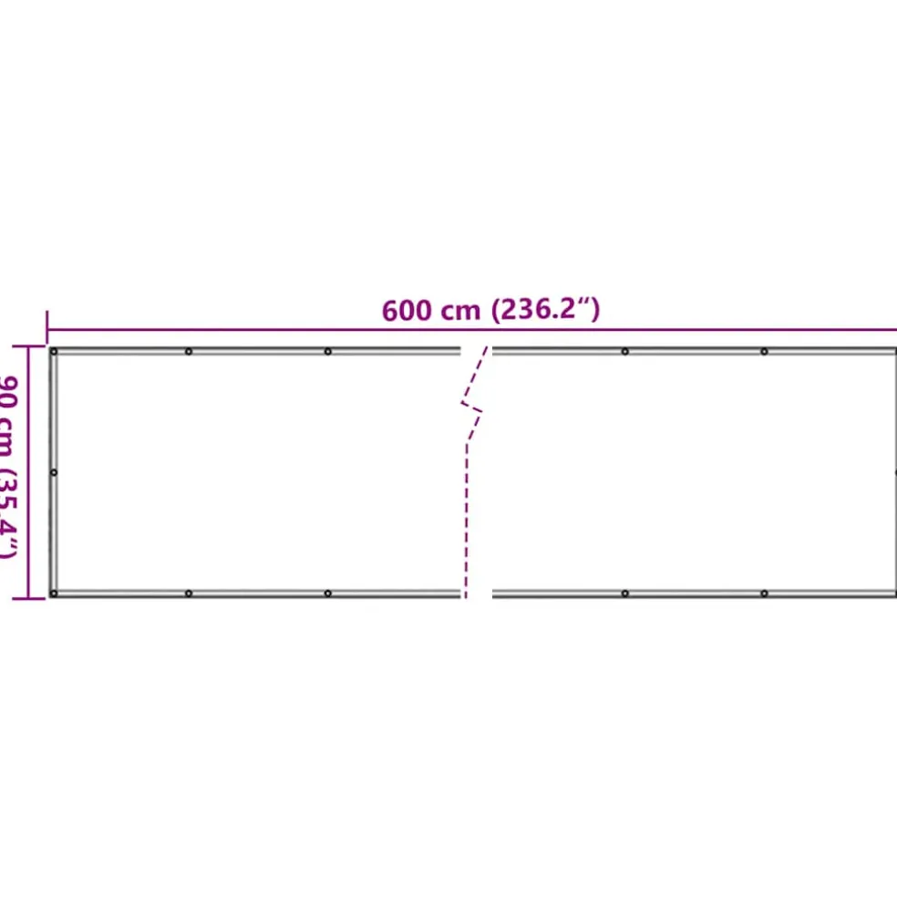 vidaXL Balkonscherm 600x90 cm PVC crèmekleurig