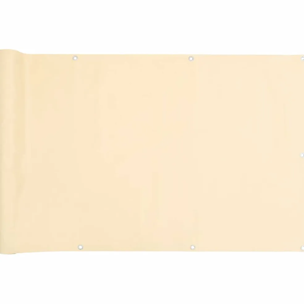 vidaXL Balkonscherm 600x90 cm PVC crèmekleurig
