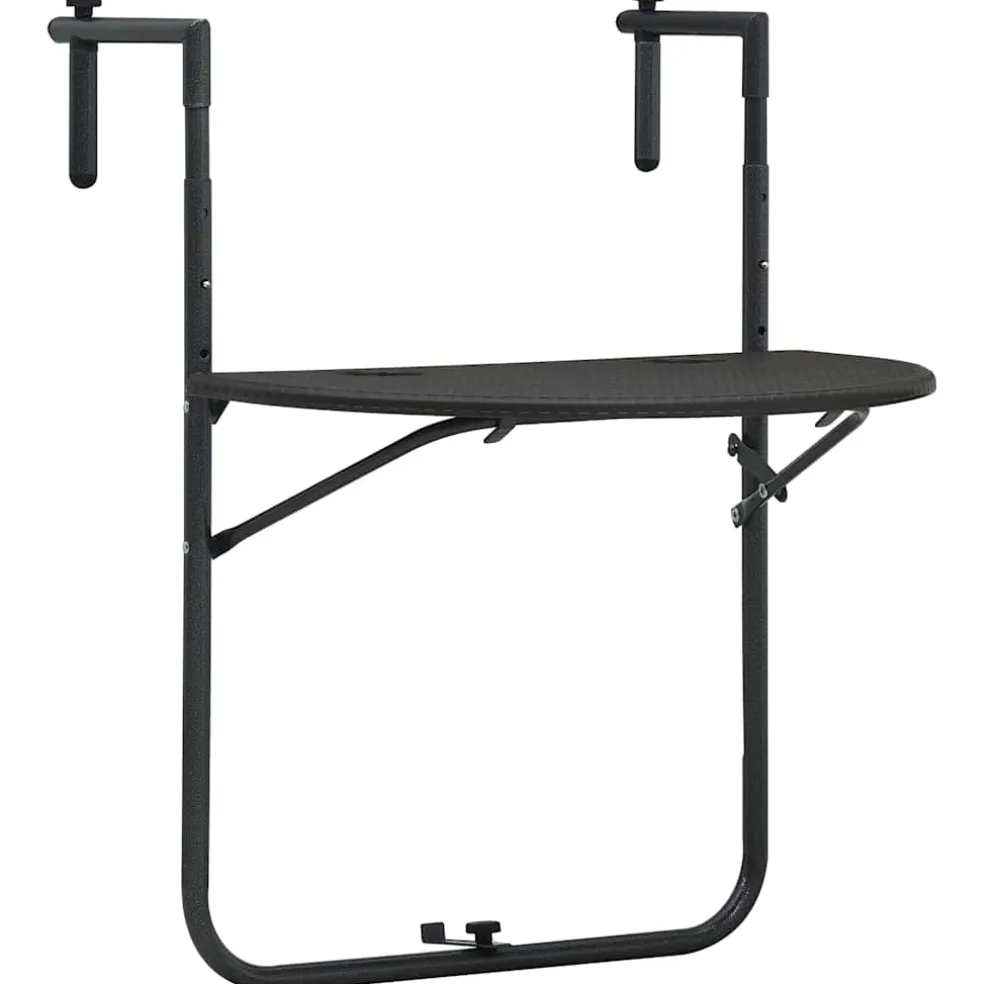 vidaXL Balkontafel hangend 60x64x83,5 cm rattan-look kunststof bruin