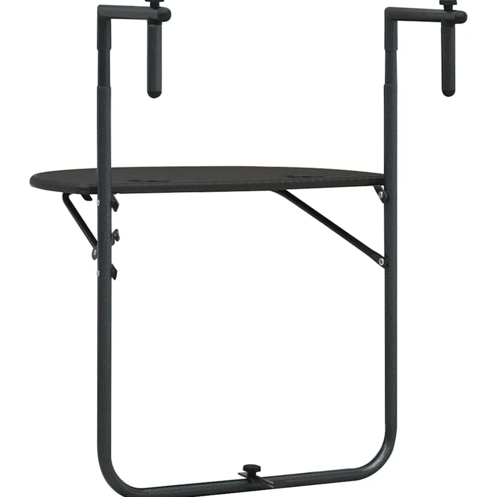 vidaXL Balkontafel hangend 60x64x83,5 cm rattan-look kunststof bruin