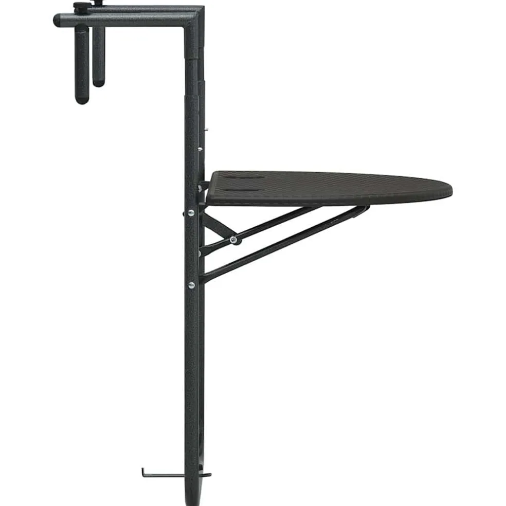 vidaXL Balkontafel hangend 60x64x83,5 cm rattan-look kunststof bruin
