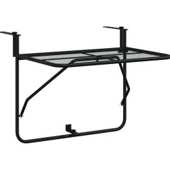 vidaXL Balkontafel 60x40 cm staal zwart