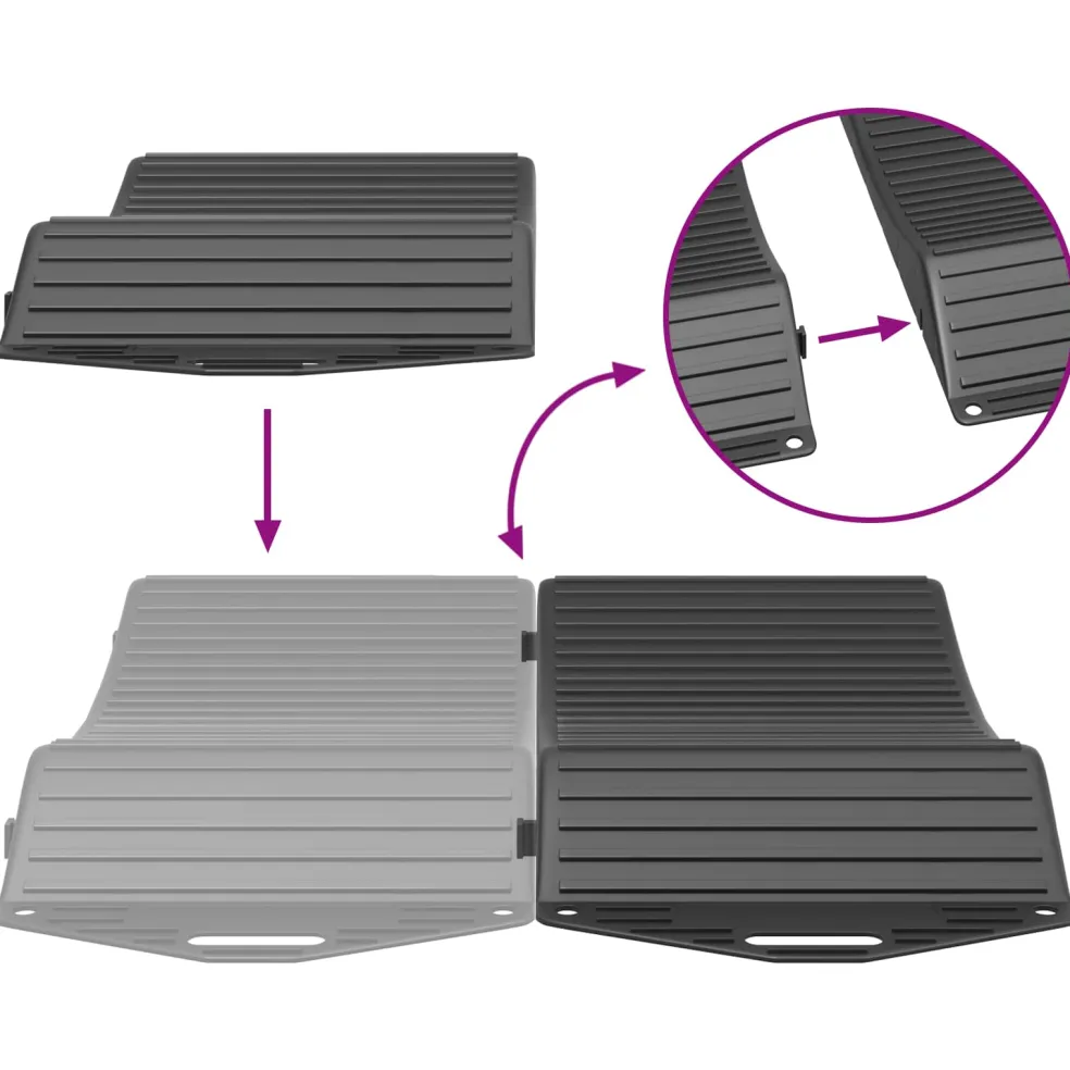 vidaXL Bandenbesparende 2 st Zwart 44 x 20 x 4 cm PP