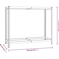 vidaXL Bandenrekken 2-laags 3 st 110x40x110 cm staal zilverkleurig