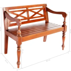 vidaXL Bank Batavia 98 cm massief mahoniehout donkerbruin