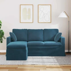 vidaXL Bank Blauw 178 x 134 x 80 cm Fluweel