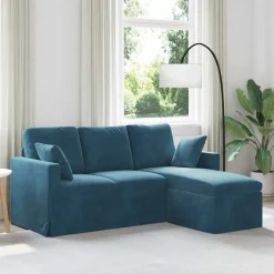 vidaXL Bank Blauw 178 x 134 x 80 cm Fluweel